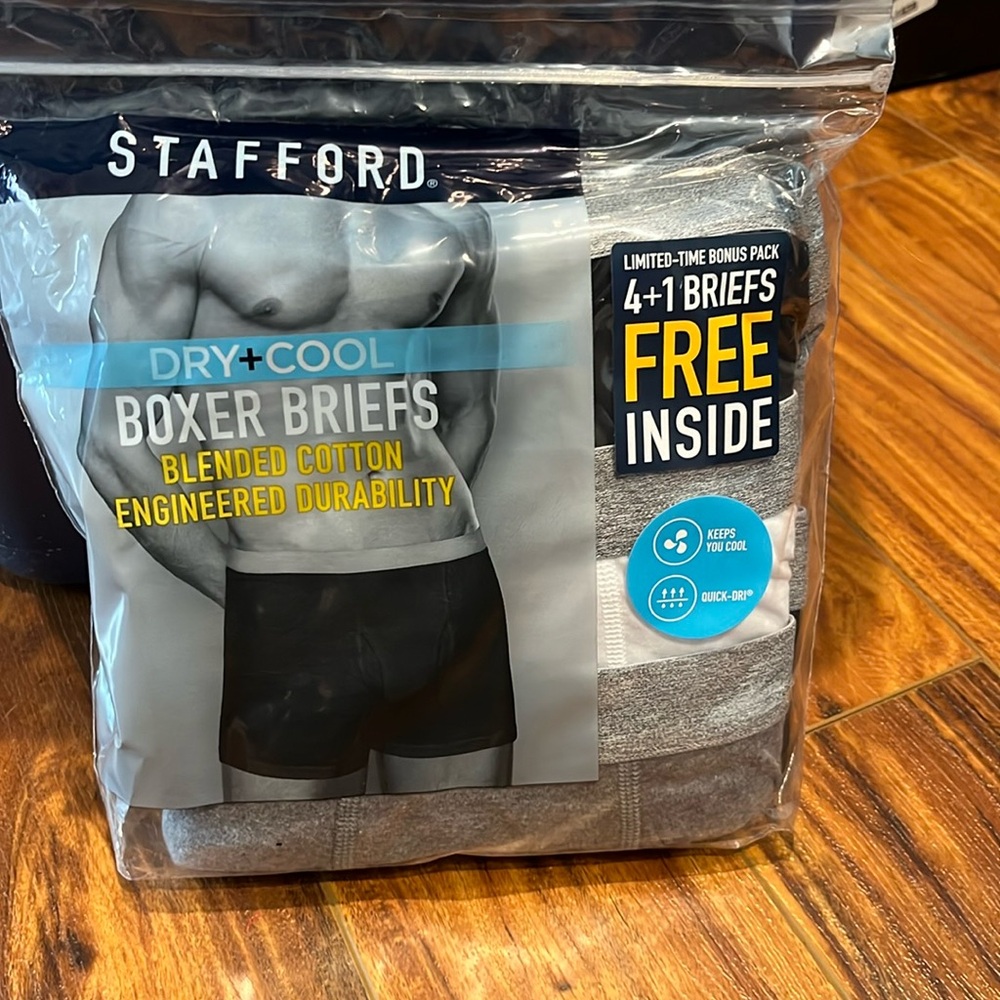 Stanford Men’s Boxer Briefs- black white and gray
